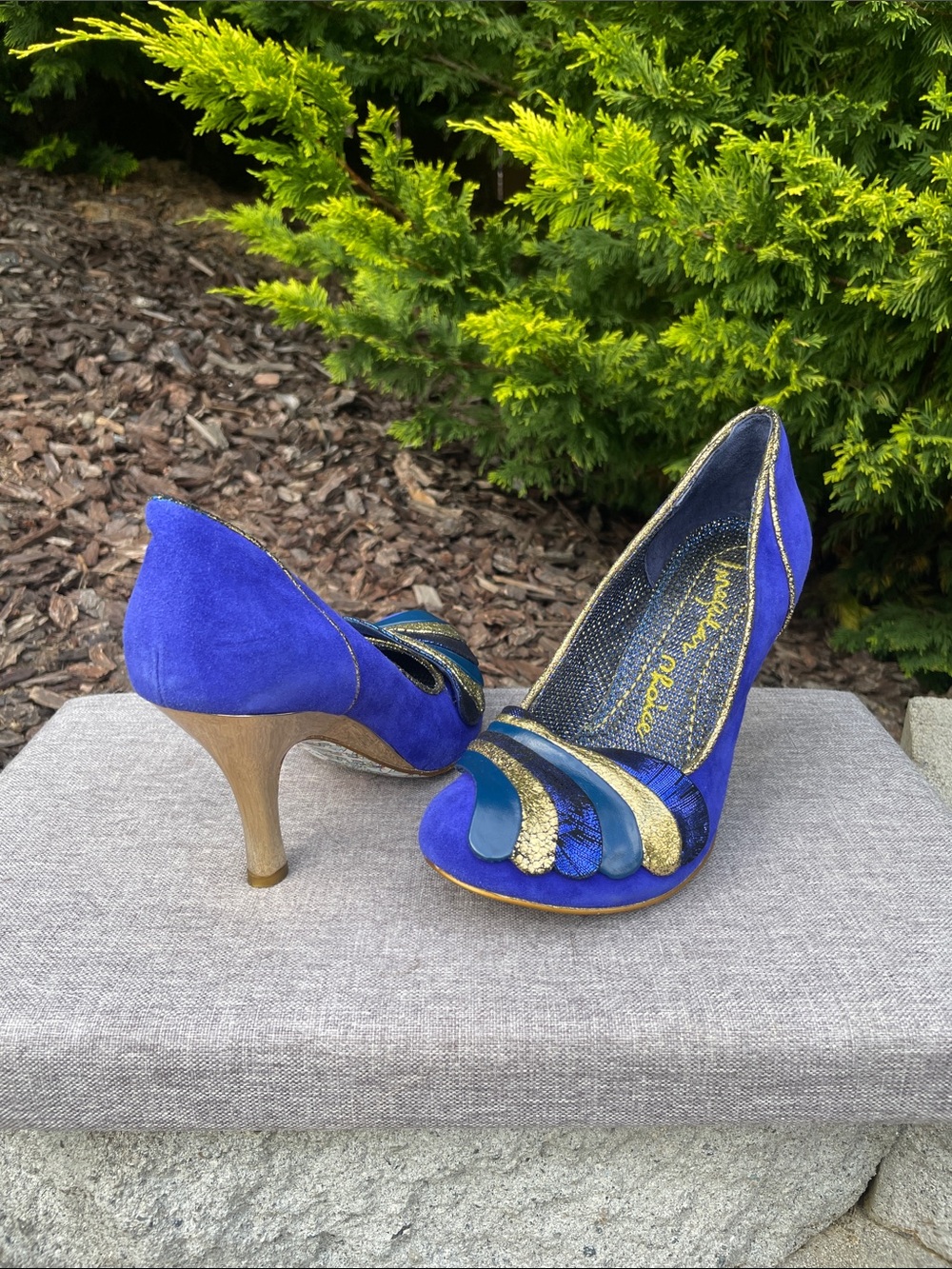 Irregular Choice Cobalt Blue Suede Leather Heels